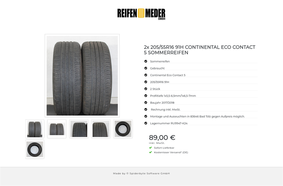 2x 205/55R16 91H CONTINENTAL ECO CONTACT 5 SOMMERREIFEN #1LNQ – Bild 7