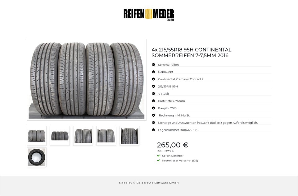 4x 215/55R18 95H CONTINENTAL SOMMERREIFEN 7-7,5MM 2016 #1HFT – Bild 7