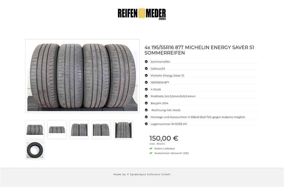 4x 195/55R16 87T MICHELIN ENERGY SAVER S1 SOMMERREIFEN #1PEE – Bild 7