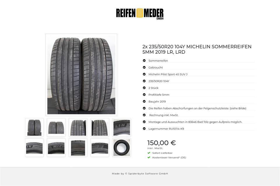 2x 235/50R20 104Y MICHELIN SOMMERREIFEN 5MM 2019 LR, LRD #1OVP – Bild 11