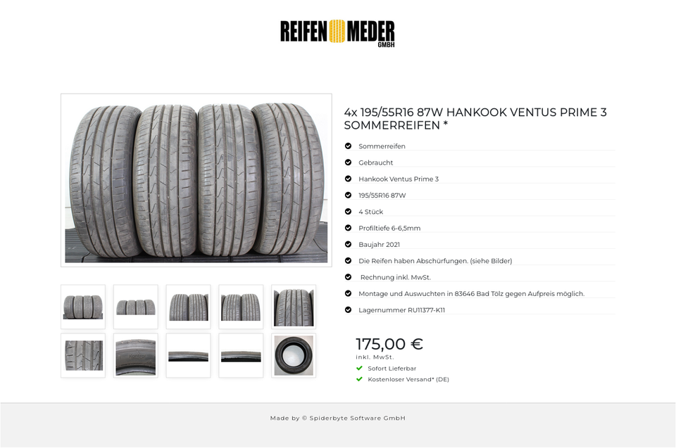 4x 195/55R16 87W HANKOOK VENTUS PRIME 3 SOMMERREIFEN * #1W2L – Bild 11