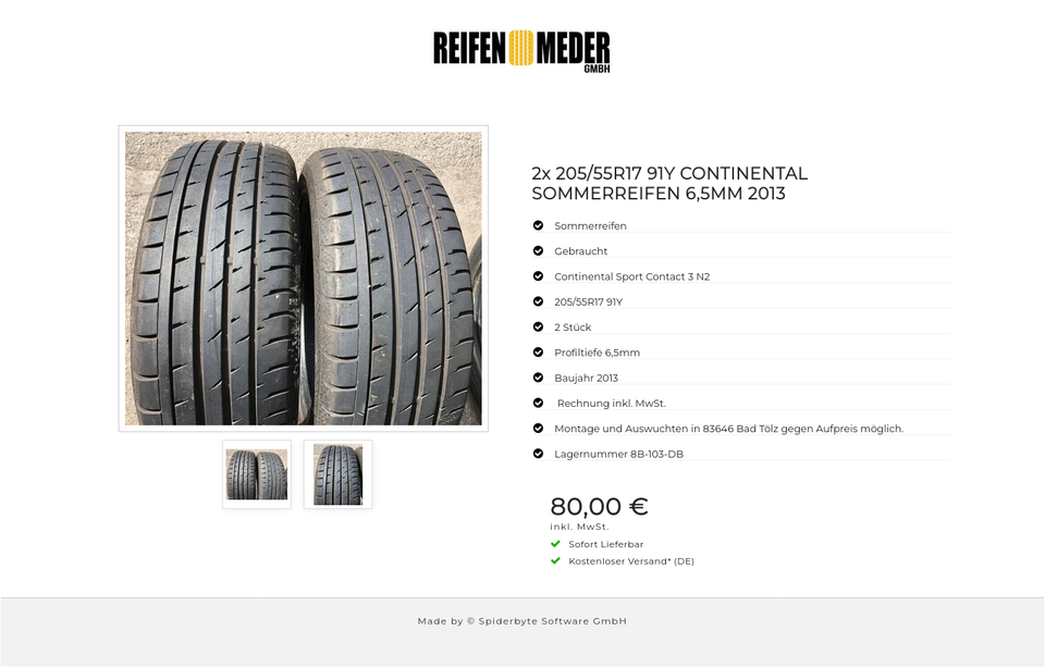 2x 205/55R17 91Y CONTINENTAL SOMMERREIFEN 6,5MM 2013 #5335 – Bild 3