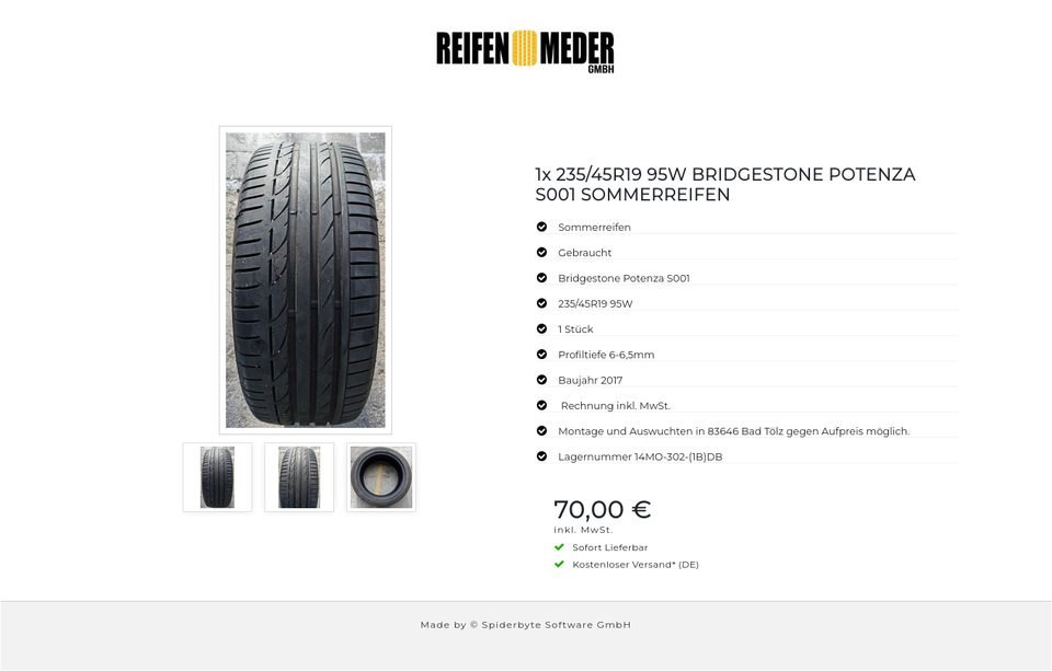 1x 235/45R19 95W BRIDGESTONE POTENZA S001 SOMMERREIFEN #119Z – Bild 4