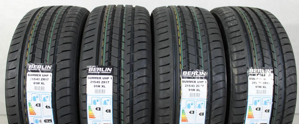 4x 215/45R17 91W BERLIN TIRES SUMMER UHP1 SOMMERREIFEN XL #1M2F – Bild 2