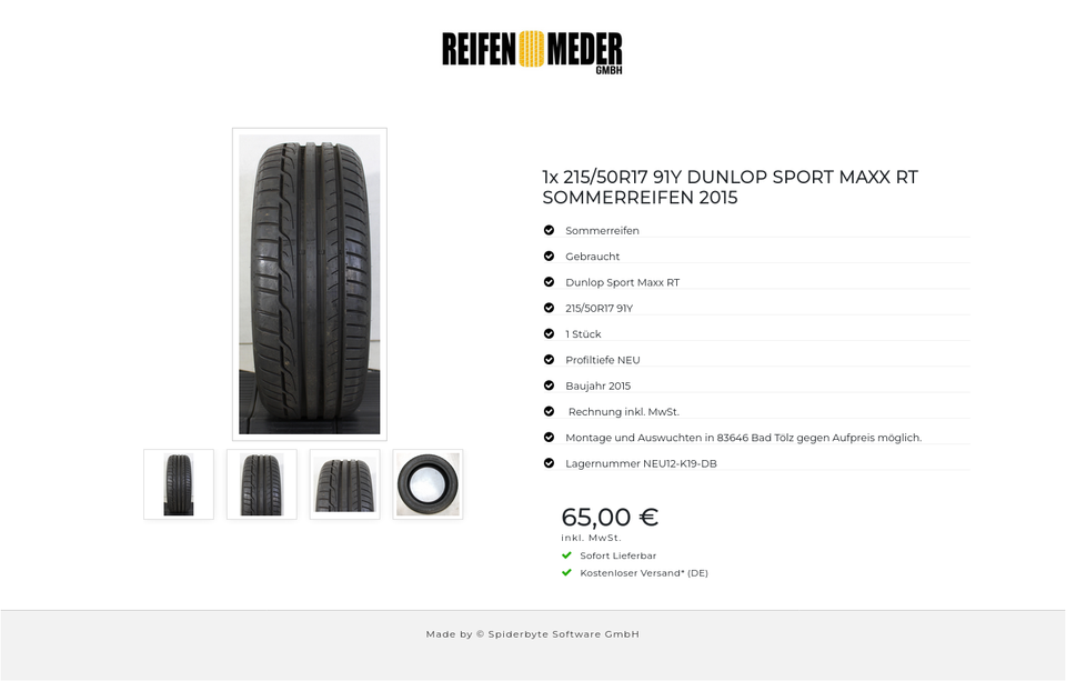 1x 215/50R17 91Y DUNLOP SPORT MAXX RT SOMMERREIFEN 2015 #7785 – Bild 5