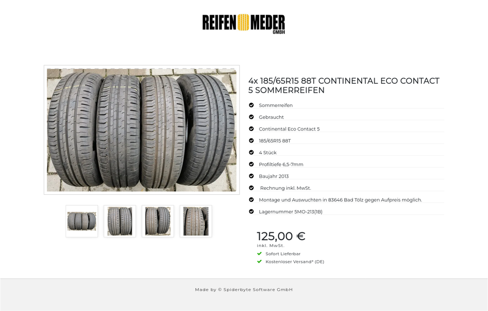 4x 185/65R15 88T CONTINENTAL ECO CONTACT 5 SOMMERREIFEN #4950 – Bild 5