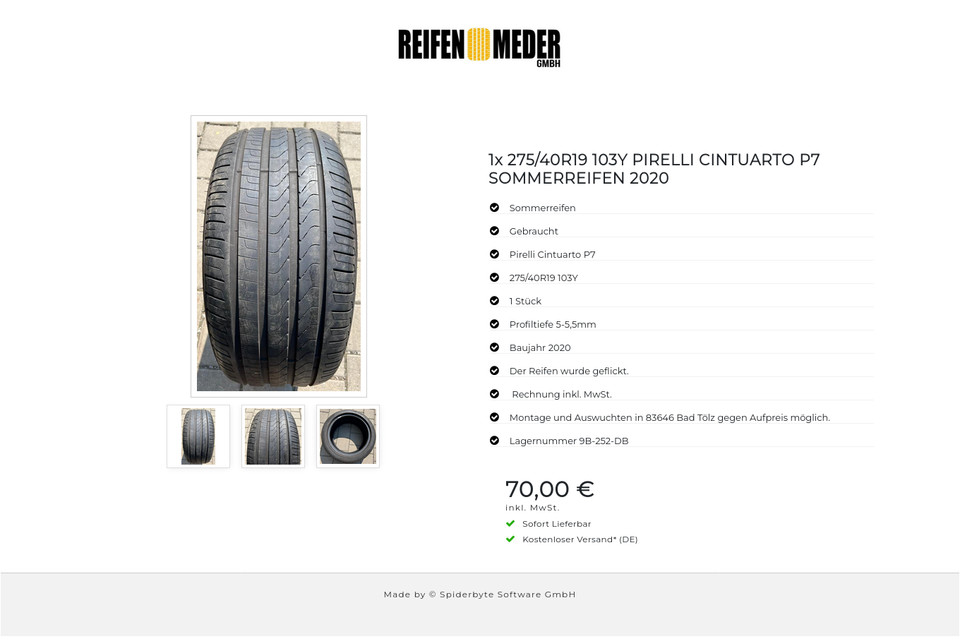 1x 275/40R19 103Y PIRELLI CINTUARTO P7 SOMMERREIFEN 2020 #15YT – Bild 4