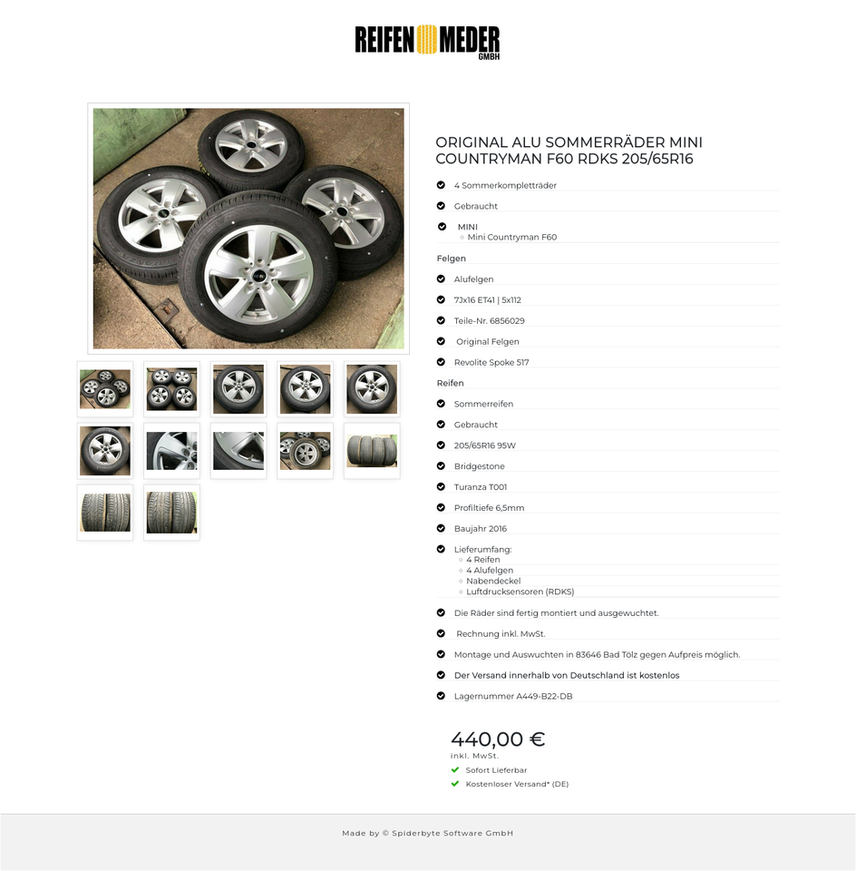 ORIGINAL ALU SOMMERRÄDER MINI COUNTRYMAN F60 RDKS 205/65R16 #10QY – Bild 13