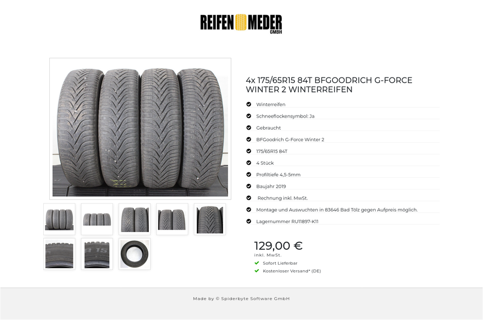 4x 175/65R15 84T BFGOODRICH G-FORCE WINTER 2 WINTERREIFEN #22DJ – Bild 9