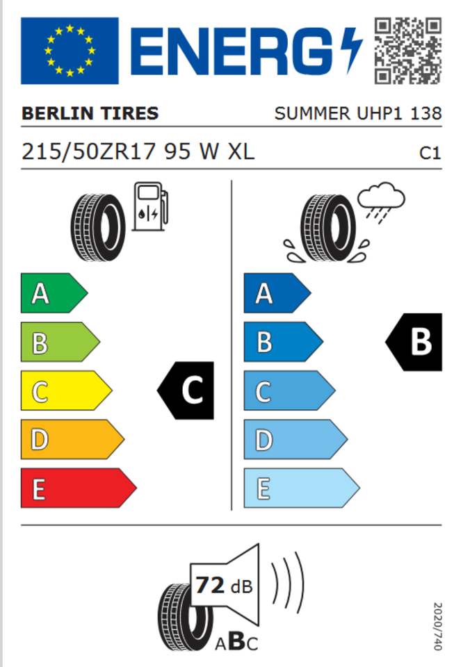 4x 215/50R17 95W XL BERLIN TIRES SUMMER UHP1 SOMMERREIFEN – Bild 6