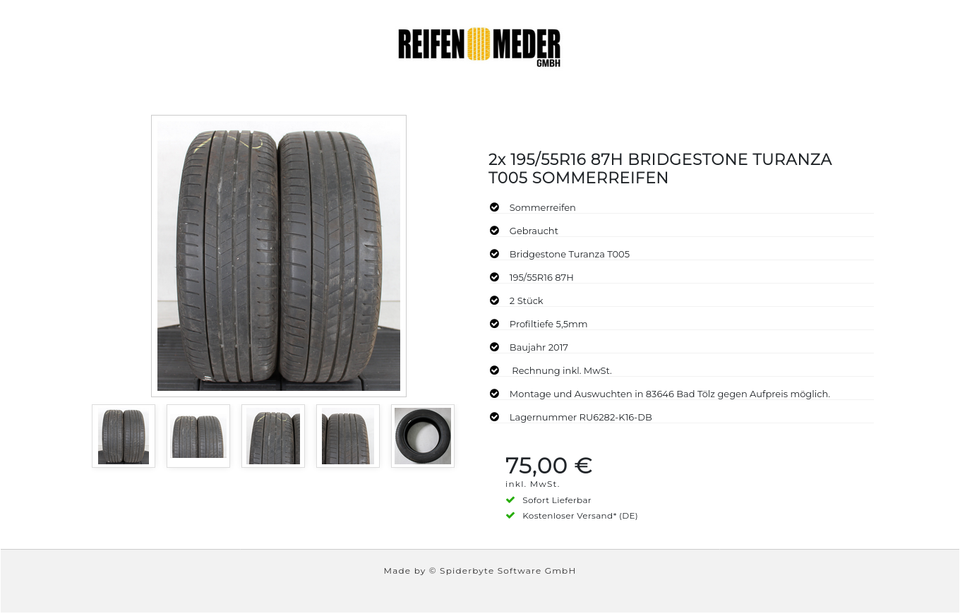2x 195/55R16 87H BRIDGESTONE TURANZA T005 SOMMERREIFEN #191W – Bild 6