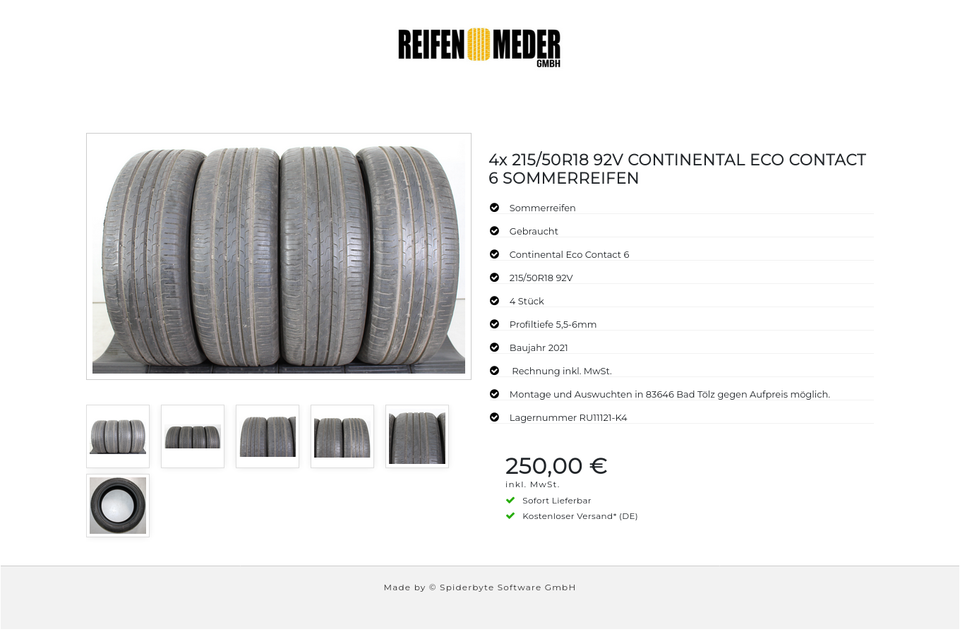 4x 215/50R18 92V CONTINENTAL ECO CONTACT 6 SOMMERREIFEN #1UIJ – Bild 7