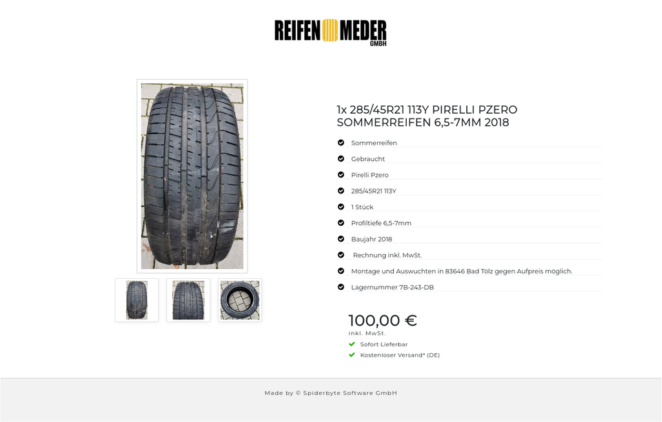 1x 285/45R21 113Y PIRELLI PZERO SOMMERREIFEN 6,5-7MM 2018 #5329 – Bild 4