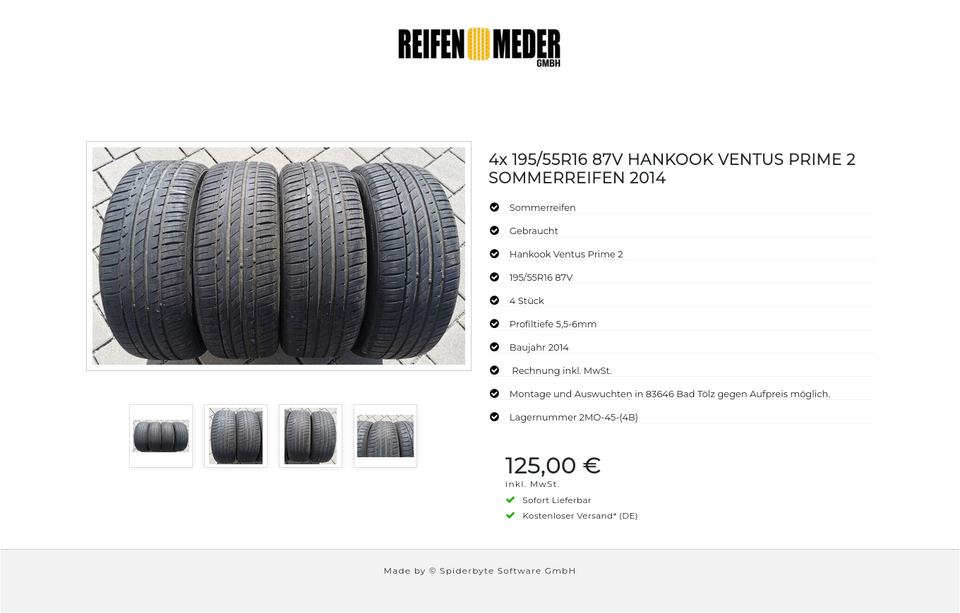 4x 195/55R16 87V HANKOOK VENTUS PRIME 2 SOMMERREIFEN 2014 #5764 – Bild 5