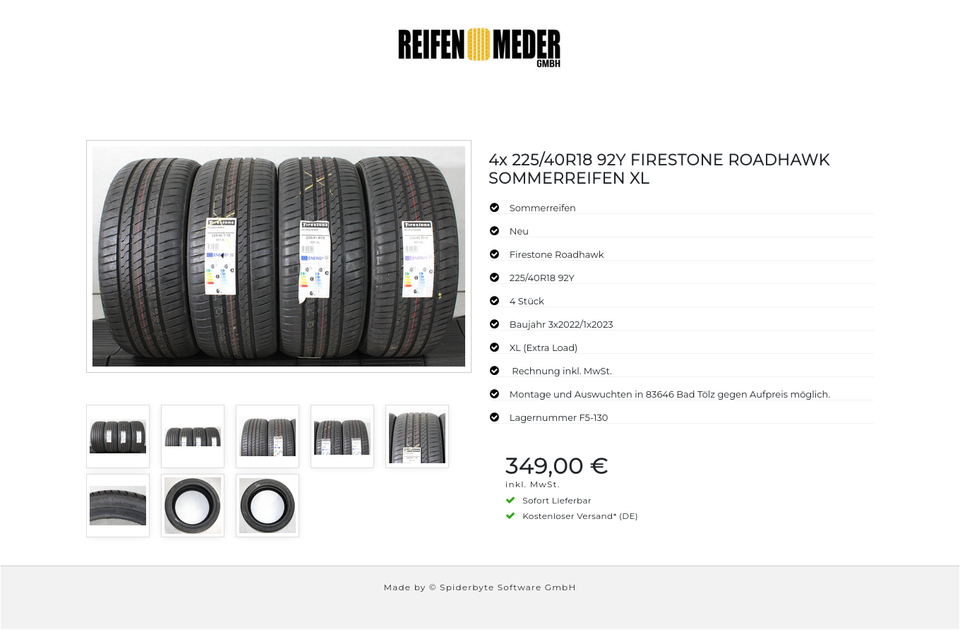 4x 225/40R18 92Y FIRESTONE ROADHAWK SOMMERREIFEN XL #23KM – Bild 9