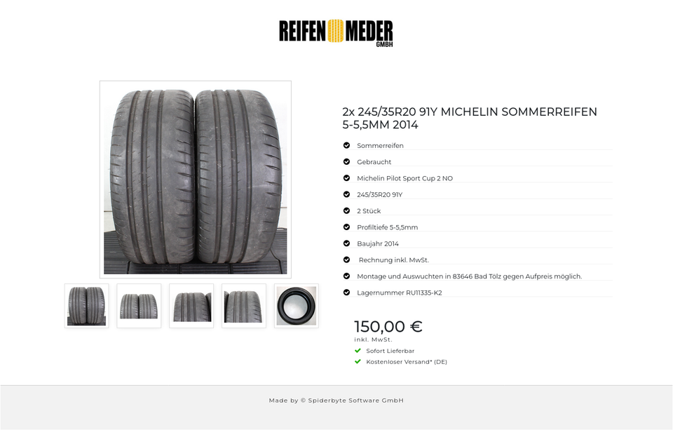 2x 245/35R20 91Y MICHELIN SOMMERREIFEN 5-5,5MM 2014 #1VSA – Bild 6
