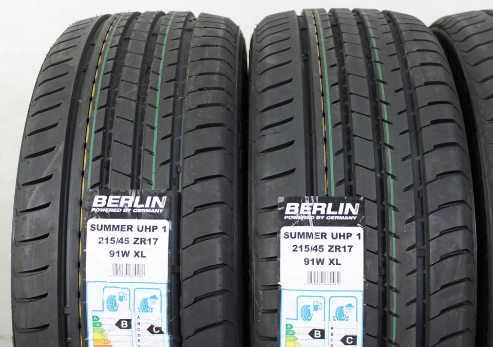 4x 215/45R17 91W BERLIN TIRES SUMMER UHP1 SOMMERREIFEN XL #1M2F – Bild 3