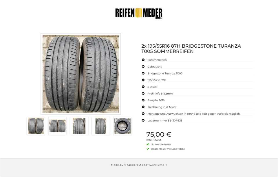 2x 195/55R16 87H BRIDGESTONE TURANZA T005 SOMMERREIFEN #11MT – Bild 6