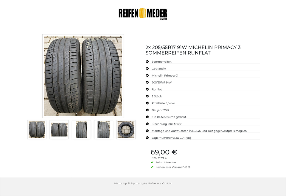 2x 205/55R17 91W MICHELIN PRIMACY 3 SOMMERREIFEN RUNFLAT #10YD – Bild 6