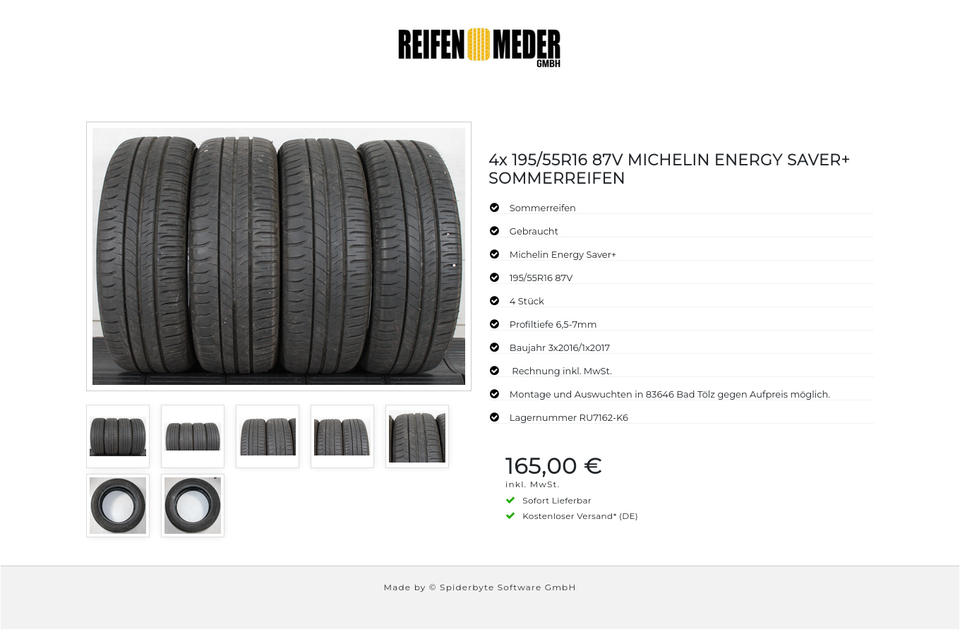 4x 195/55R16 87V MICHELIN ENERGY SAVER+ SOMMERREIFEN #1BVV – Bild 8