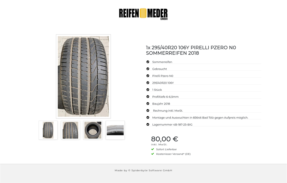 1x 295/40R20 106Y PIRELLI PZERO N0 SOMMERREIFEN 2018 #4519 – Bild 5