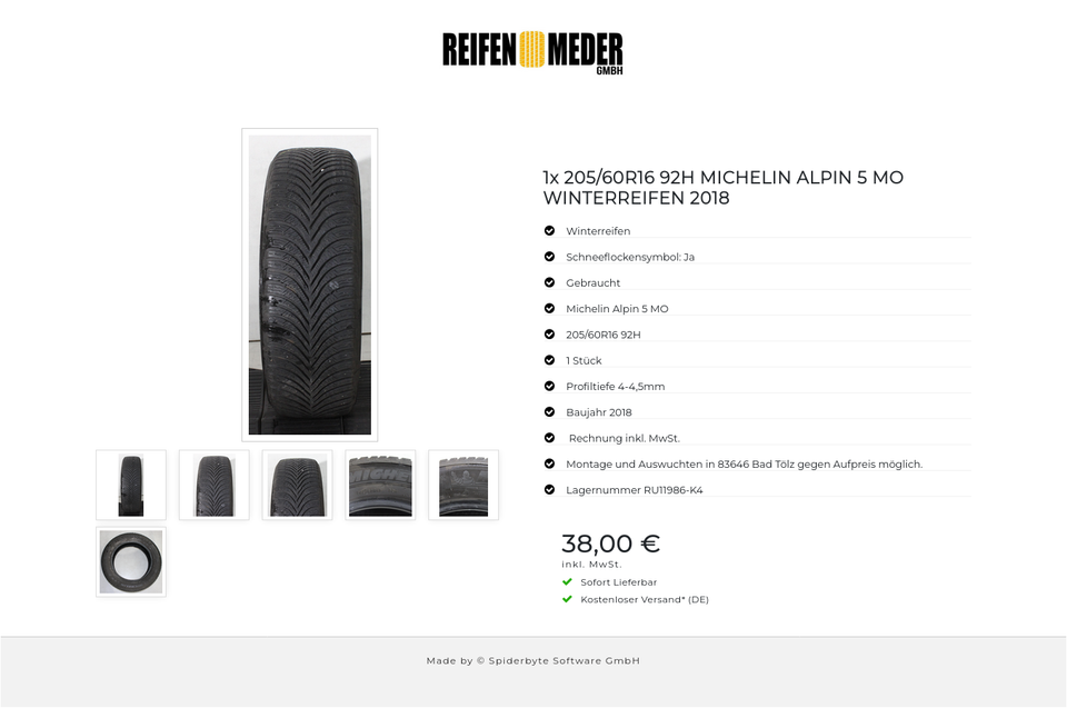 1x 205/60R16 92H MICHELIN ALPIN 5 MO WINTERREIFEN 2018 #23QC – Bild 7