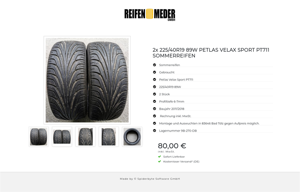 2x 225/40R19 89W PETLAS VELAX SPORT PT711 SOMMERREIFEN #7177 – Bild 6