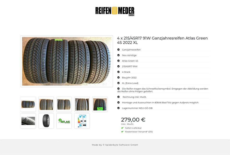 4 X 215/45R17 91W XL ATLAS GREEN 4S NEUE ALLWETTERREIFEN #14KF – Bild 10