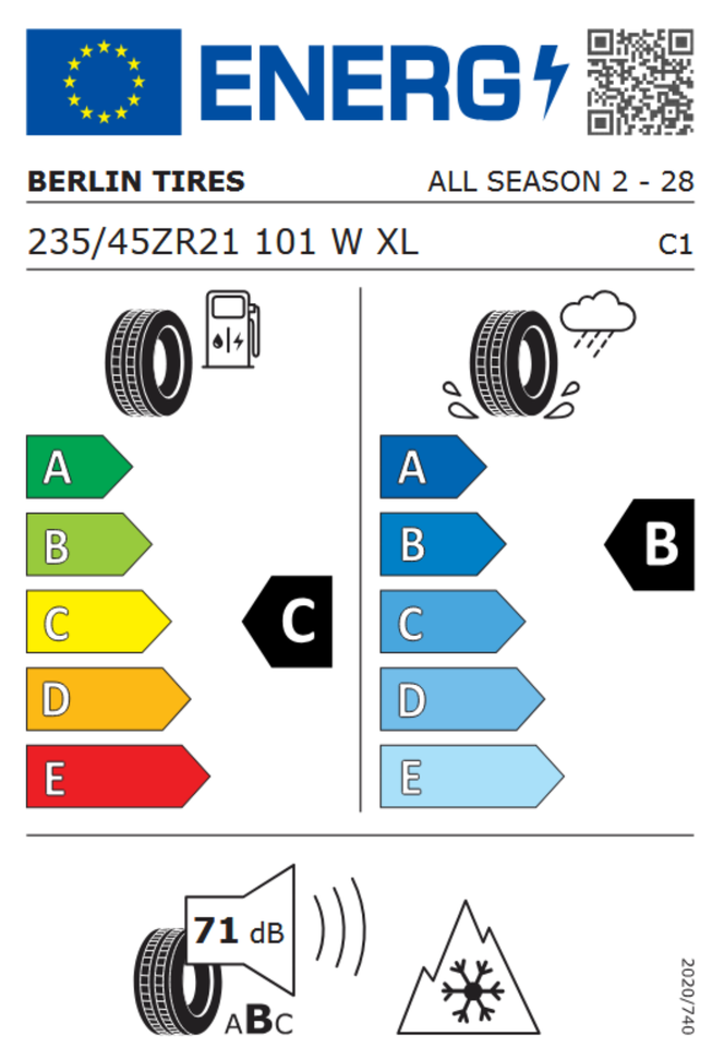 4 X 235/45R21 101W XL BERLIN TIRE ALL SEASON-2 ALLWETTERREIFEN – Bild 5