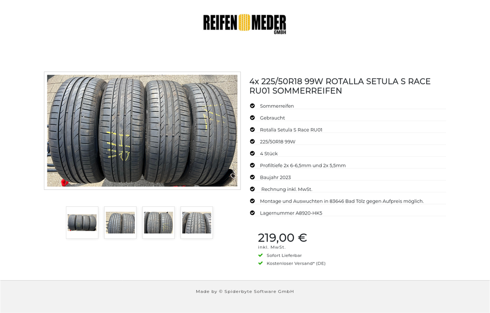 4x 225/50R18 99W ROTALLA SETULA S RACE RU01 SOMMERREIFEN #1MUG – Bild 5
