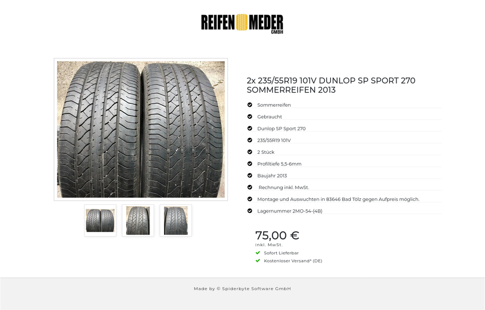2x 235/55R19 101V DUNLOP SP SPORT 270 SOMMERREIFEN 2013 #5780 – Bild 4