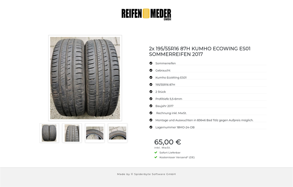 2x 195/55R16 87H KUMHO ECOWING ES01 SOMMERREIFEN 2017 #6203 – Bild 5