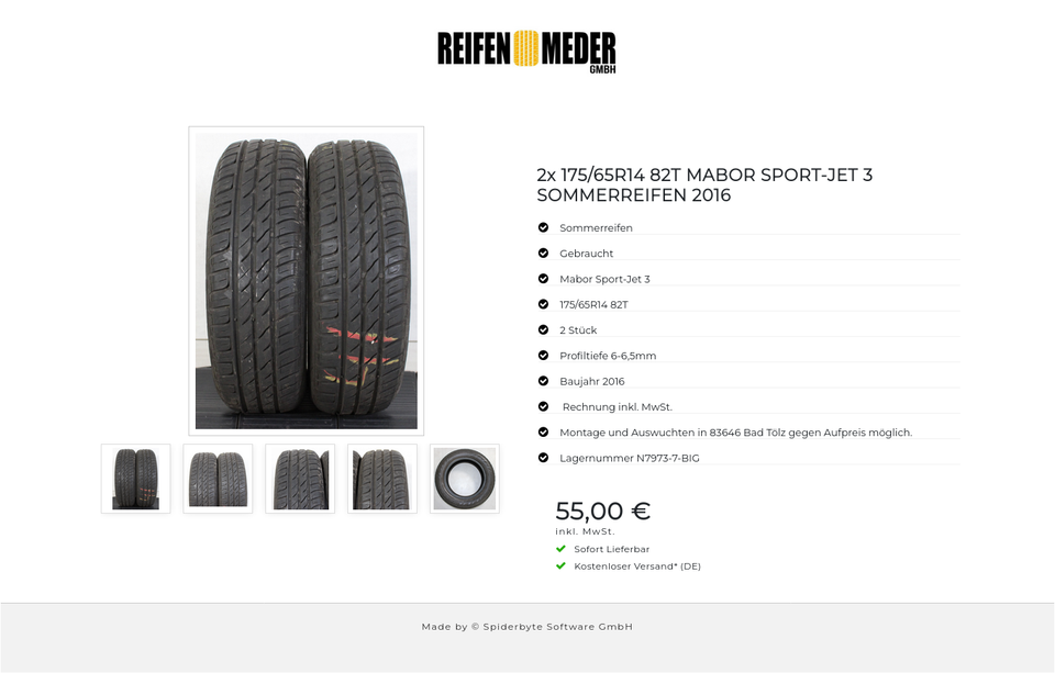 2x 175/65R14 82T MABOR SPORT-JET 3 SOMMERREIFEN 2016 #1EWY – Bild 6