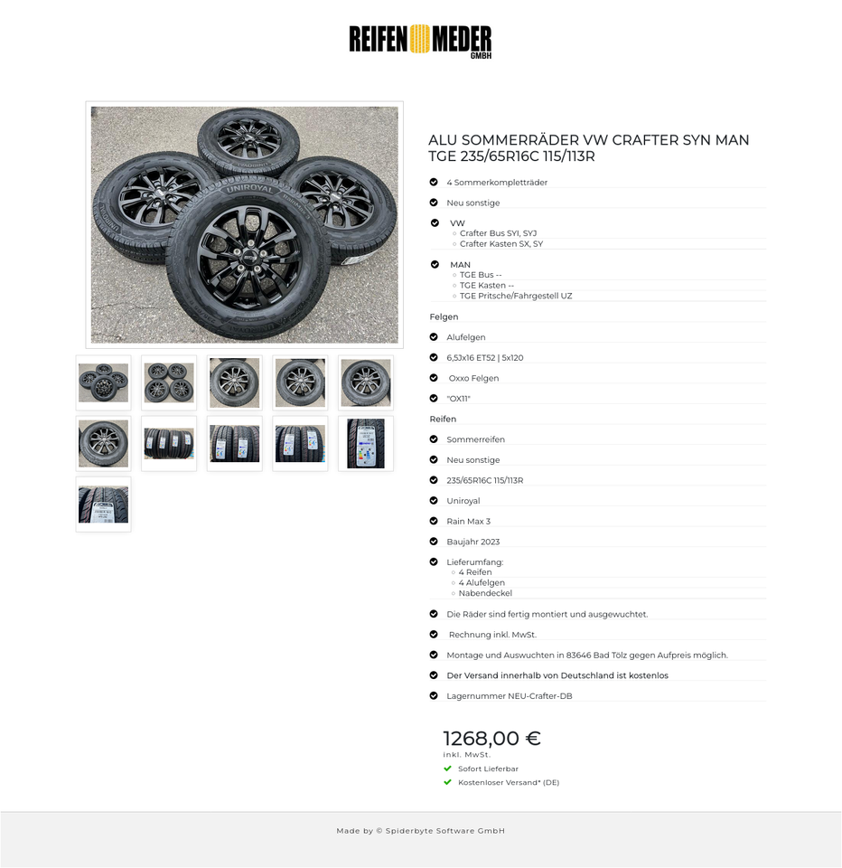 ALU SOMMERRÄDER VW CRAFTER SYN MAN TGE 235/65R16C 115/113R #144W – Bild 12