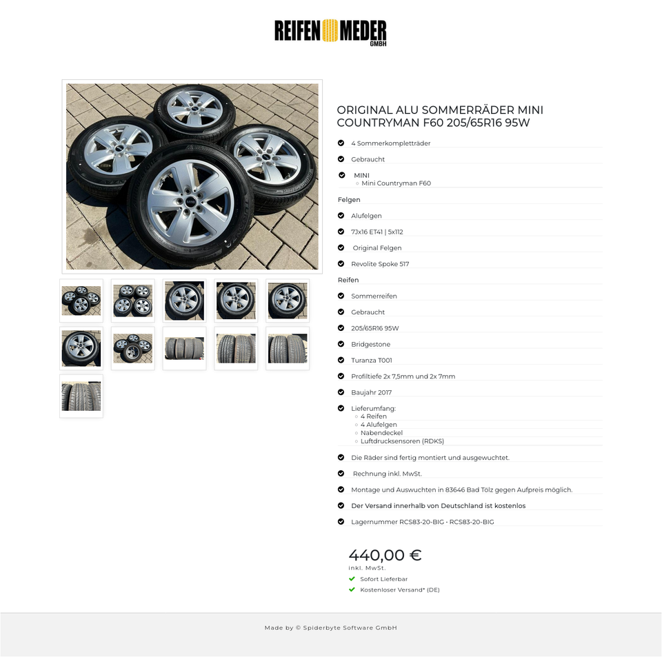 ORIGINAL ALU SOMMERRÄDER MINI COUNTRYMAN F60 205/65R16 95W #1LCZ – Bild 12