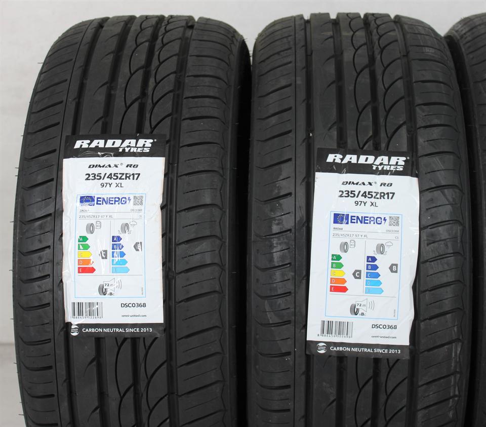 2x 235/45R17 97Y RADAR DIMAX R8 SOMMERREIFEN NEU 2022 XL #15SS – Bild 2