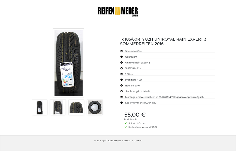 1x 185/60R14 82H UNIROYAL RAIN EXPERT 3 SOMMERREIFEN 2016 #1MET – Bild 5