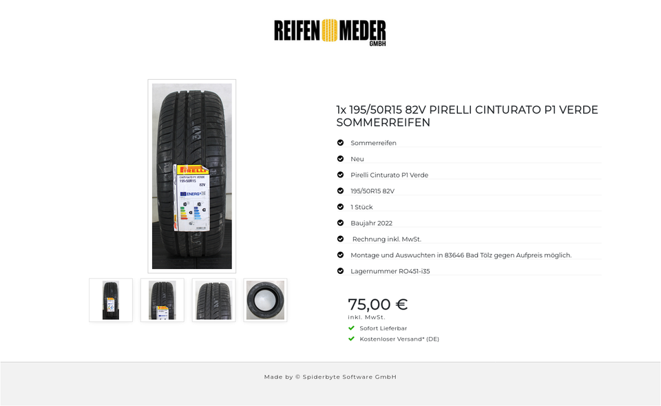 1x 195/50R15 82V PIRELLI CINTURATO P1 VERDE SOMMERREIFEN #1RSZ – Bild 5