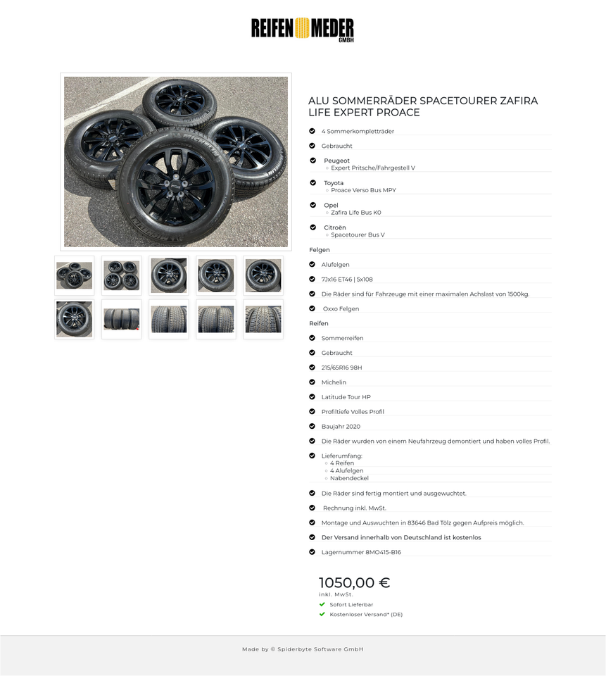 ALU SOMMERRÄDER SPACETOURER ZAFIRA LIFE EXPERT PROACE #1J6T – Bild 11