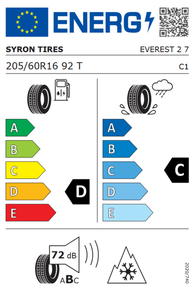 4 x 205/60R16 92T SYRON TIRES EVEREST 2 WINTERREIFEN NEU – Bild 6