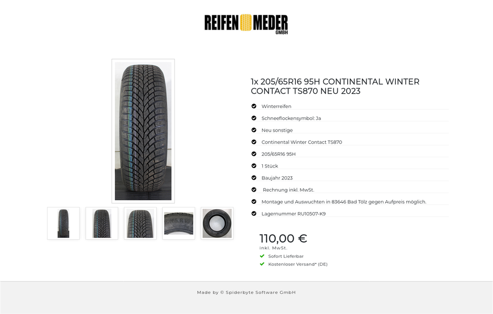 1x 205/65R16 95H CONTINENTAL WINTER CONTACT TS870 NEU 2023 #1QKP – Bild 6