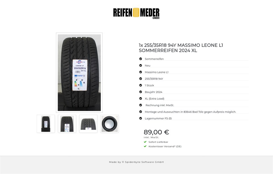 1x 255/35R18 94Y MASSIMO LEONE L1 SOMMERREIFEN 2024 XL #1PEU – Bild 5