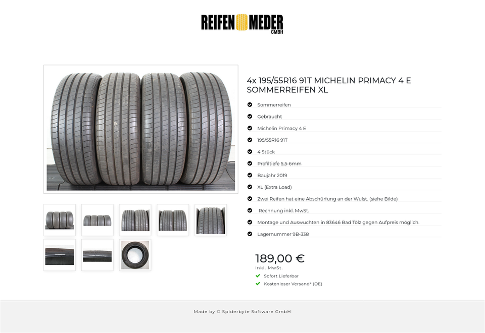 4x 195/55R16 91T MICHELIN PRIMACY 4 E SOMMERREIFEN XL #1WAO – Bild 9