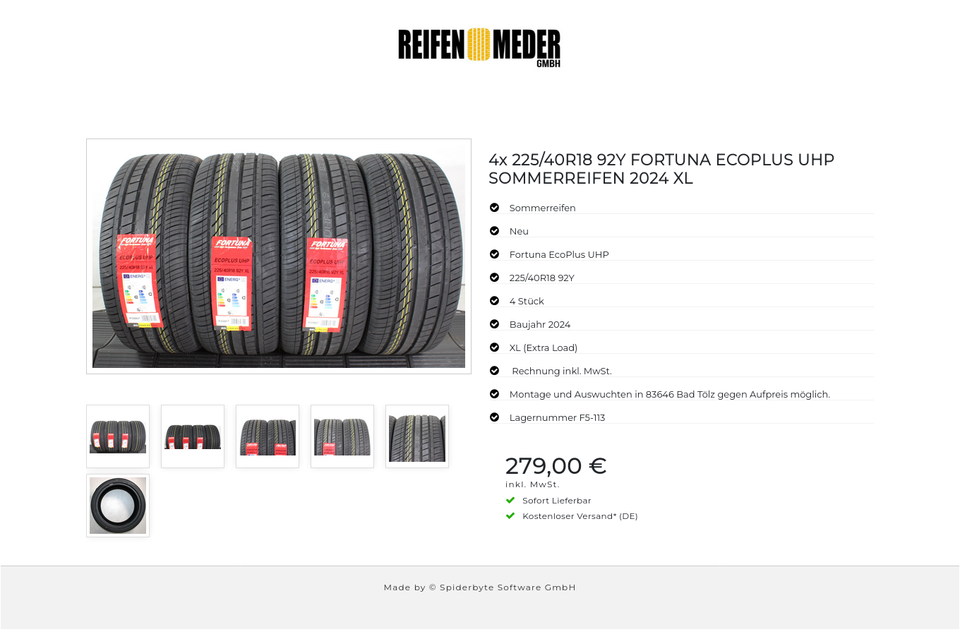 4x 225/40R18 92Y FORTUNA ECOPLUS UHP SOMMERREIFEN 2024 XL #1VTE – Bild 7