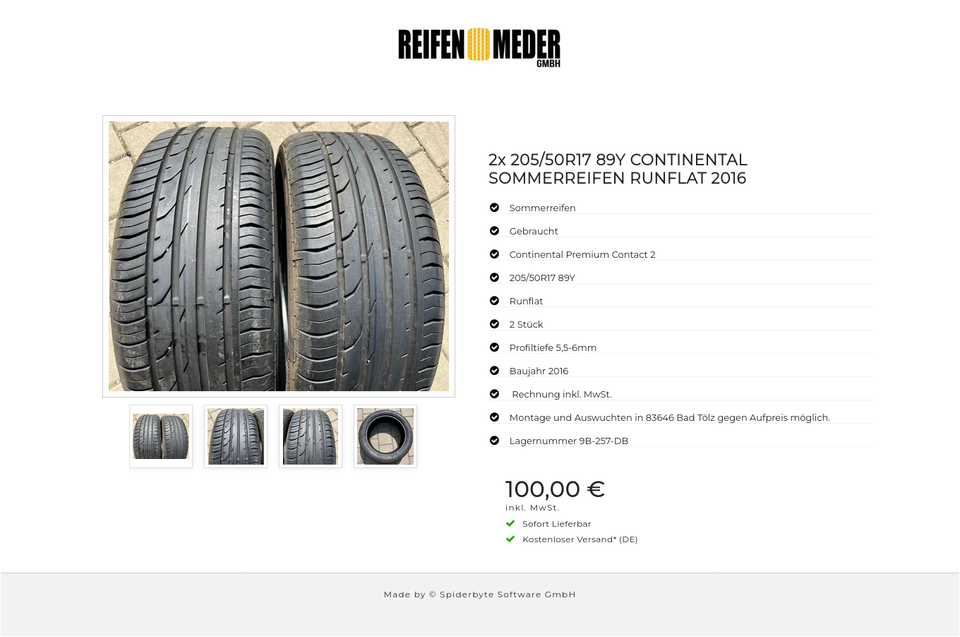 2x 205/50R17 89Y CONTINENTAL SOMMERREIFEN RUNFLAT 2016 #15YZ – Bild 5