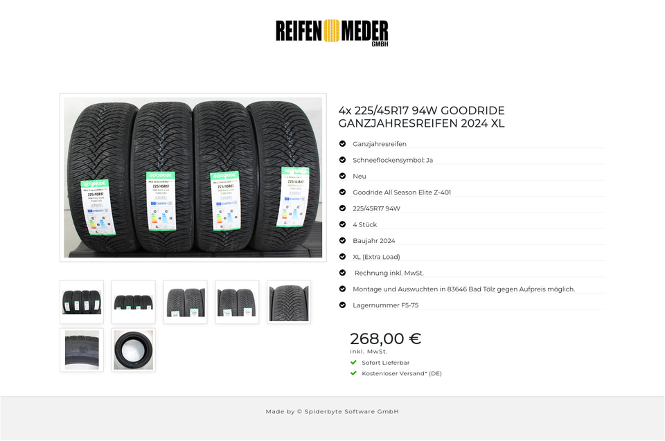 4x 225/45R17 94W GOODRIDE GANZJAHRESREIFEN 2024 XL #1QVM – Bild 8