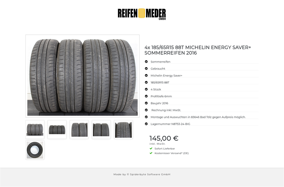 4x 185/65R15 88T MICHELIN ENERGY SAVER+ SOMMERREIFEN 2016 #1ILI – Bild 7