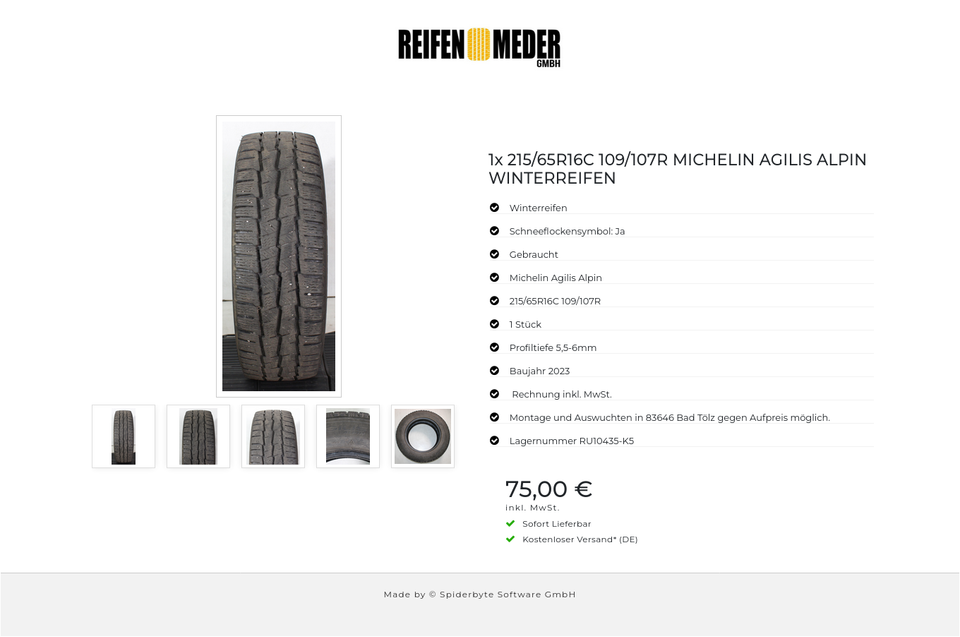 1x 215/65R16C 109/107R MICHELIN AGILIS ALPIN WINTERREIFEN #1W8W – Bild 6