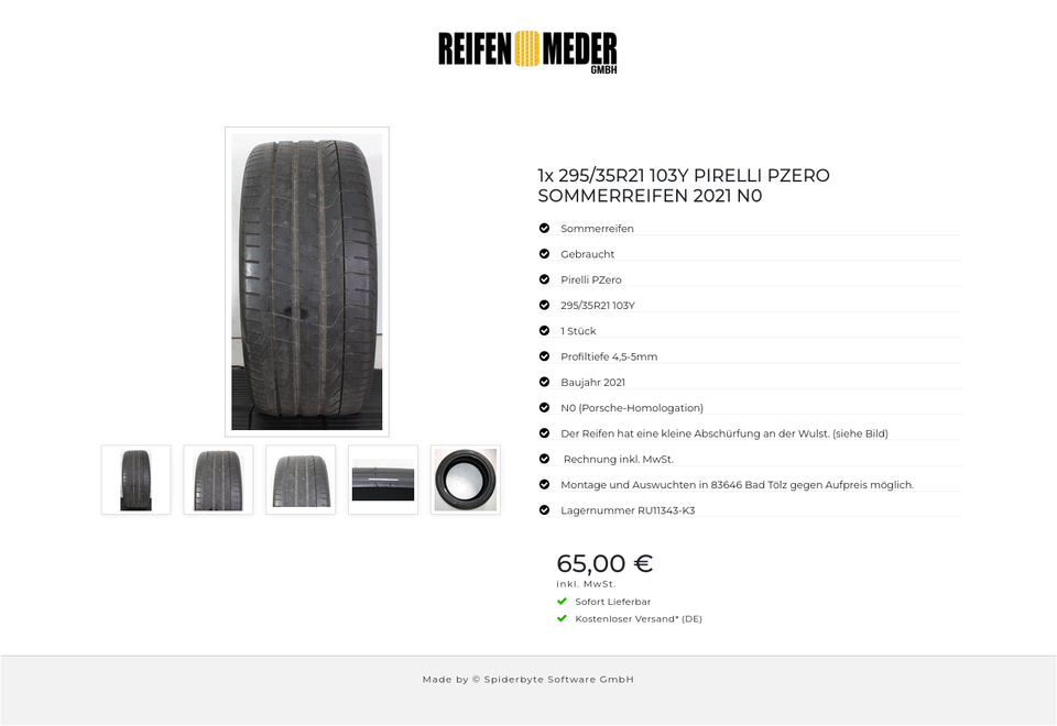 1x 295/35R21 103Y PIRELLI PZERO SOMMERREIFEN 2021 N0 #1VXN – Bild 6