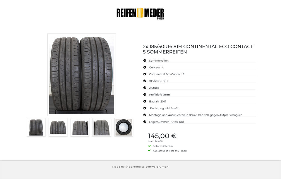 2x 185/50R16 81H CONTINENTAL ECO CONTACT 5 SOMMERREIFEN #1MGO – Bild 6